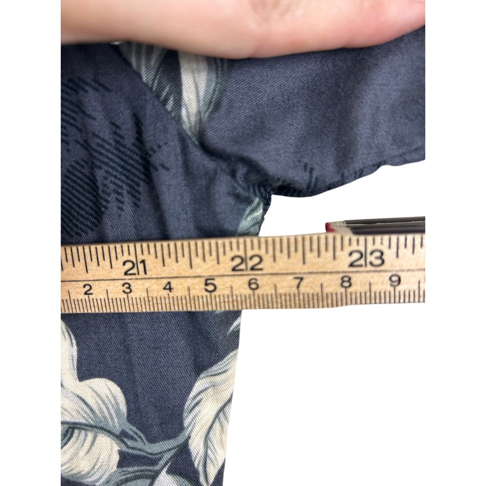 Palmwave Hawaii Mens Gray Cotton Tropical Palm Leaf Camp Shirt Medium C9-A810B - Picture 3 of 8